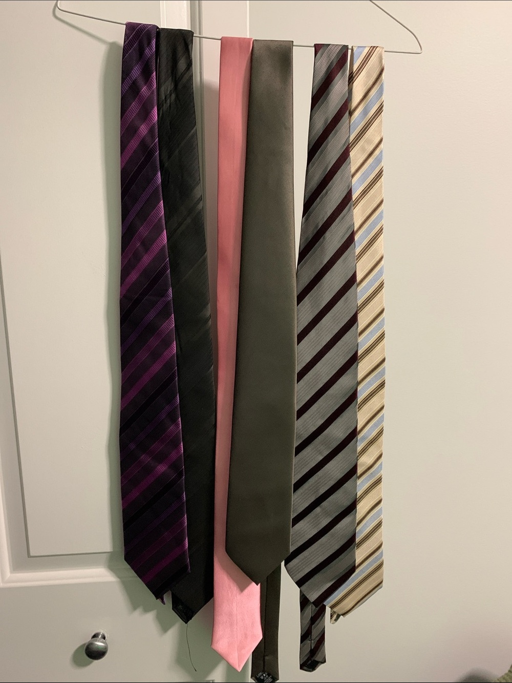 Men's Assorted Tie Set - Purple, Black, Pink, Olive, Gray, Beige